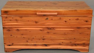 Cedar lift top chest (molding on right as is). height 22 inches, width 43 inches   Provenance: Estate of Peggy & David Rockefell...