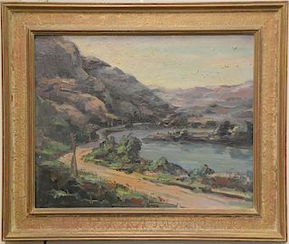 River valley landscape, oil on board, signed and dated lower right: W.J. Conlen 1940, 16" x 20" 

Provenance: Estate of Peggy & Davi...