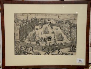 Two engravings including (1) Giardino Pontificio sul Quirinale, engraving, marked lower left: G.V. dised Inc. and (2) D'Arminianze S...