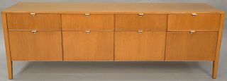 Contemporary office credenza having four file drawers plus four drawers. height 27 1/2 inches, length 82 inches  Provenance: Est...