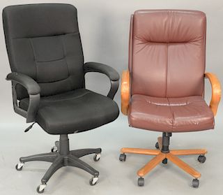 Four office chairs, two are leather 

Provenance: Estate of Peggy & David Rockefeller having stamp/label.