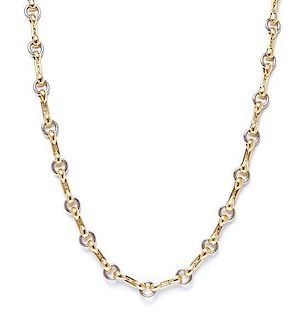 An 18 Karat Gold Fancy Link Chain Necklace, 54.60 dwts.