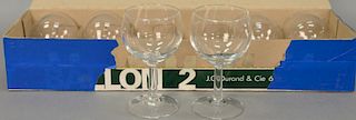 Fifteen boxes of Luminarc "Ballon 2" stem glasses (height 5 1/2 inches), all with six stems in each along with thirty-five similar w...