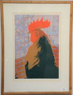 Gilbert, serigraph, Gallo Rooster, signed numbered lower right: Gilbert, 52/75, sight size: 20 1/2" x 14"   Provenance: Estate o...