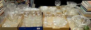 Six box lots of crystal and glass to include vases, plates, bowls, etc. 

Provenance: Estate of Peggy & David Rockefeller having sta...