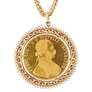 YELLOW GOLD COIN NECKLACE