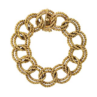 TIFFANY & CO. ROPED YELLOW GOLD LINK BRACELET