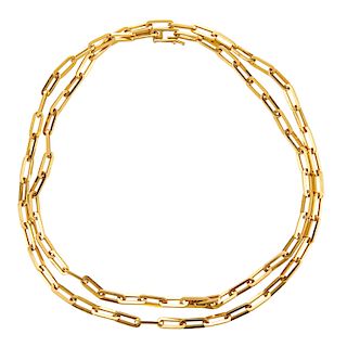 CARTIER "SANTOS"  YELLOW GOLD CHAIN NECKLACE