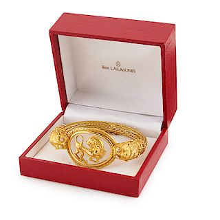 ILIAS LALAOUNIS YELLOW GOLD, ROCK CRYSTAL & DIAMOND BRACELET