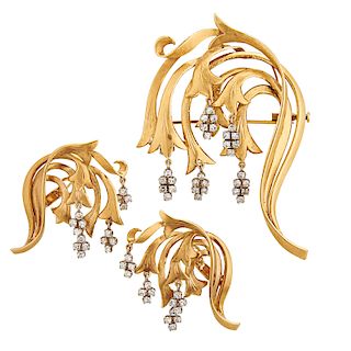 DIAMOND & YELLOW GOLD LILY OF THE VALLEY SUITE