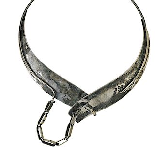 PAUL LOBEL PATINATED STERLING COLLAR NECKLACE