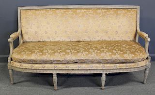 Louis XVI Carved and Giltwood Settee.
