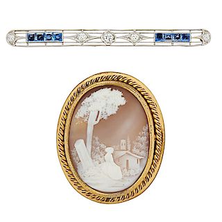 BAR OR CAMEO BROOCHES