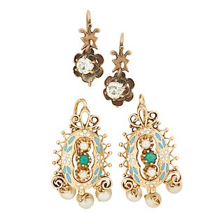 VICTORIAN REVIVAL STYLE GOLD OR GOLD-FILLED EARRINGS