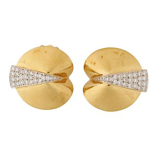 DIANA VINCENT DIAMOND & YELLOW GOLD EARRINGS