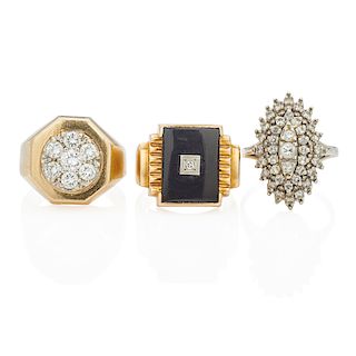 DIAMOND & YELLOW OR WHITE GOLD RINGS