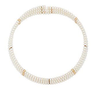 PEARL & YELLOW GOLD CHOKER NECKLACE