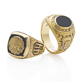 ONYX & YELLOW GOLD CLASS RINGS