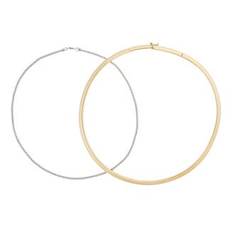 YELLOW OR WHITE GOLD CHAIN NECKLACES