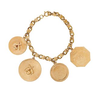 YELLOW GOLD OR GOLD-FILLED CHARM BRACELET