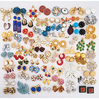 COLLECTION OF MOSTLY DESIGNER COSTUME EARRINGS