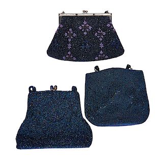 GROUP OF VINTAGE BEADED EVENING BAGS