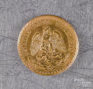 1945 Dos Pesos gold coin