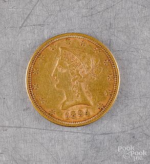 U.S. 1894 ten dollar Liberty head gold coin