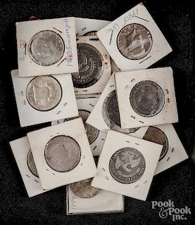 Collection of silver dimes and quarters