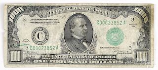 U.S. series of 1934 $1000 Federal reserve note