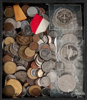 Miscellaneous group of foreign coins and currency.