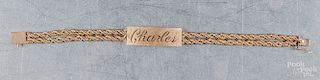 14K yellow gold bracelet, inscribed Charles