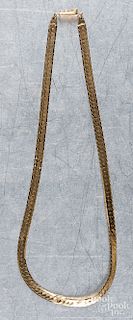 14K yellow gold necklace, 12.9 dwt.