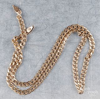 14K yellow gold chain necklace, 19.9dwt.