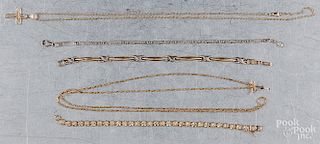 14K gold bracelets and necklaces, 23.9 dwt.
