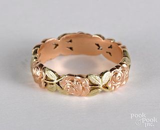 14K yellow and rose gold ring