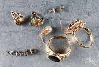 14K gold, precious and semi precious stone jewelry