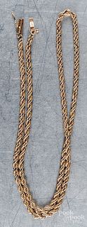 14K yellow gold necklace, 10.5 dwt.