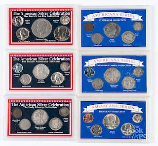 Three American silver Celebration coin sets