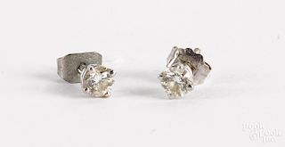 Pair of diamond stud earrings.