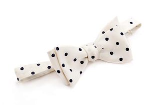 * An HermËs Cream Bow Tie, Collar size: 30"- 46".