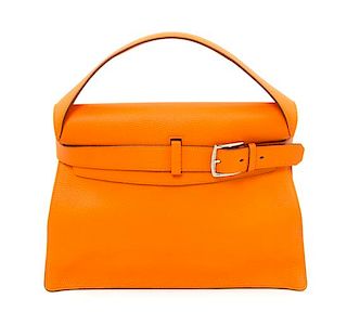 An HermËs Orange Togo Etribelt Handbag, 13.5" x 10.5" x 5"; Handle drop: 3.5".