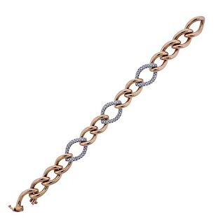 18k Gold Diamond Link Bracelet 