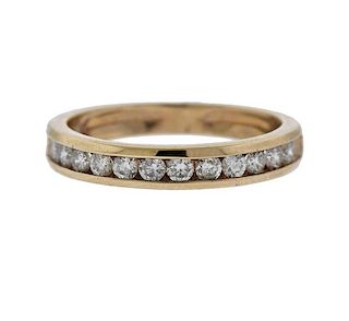 10k Gold Diamond Half Band Wedding Ring 