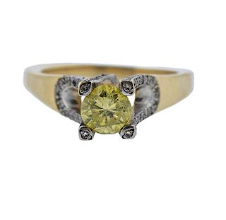 14K Gold Platinum Diamond Engagement Ring