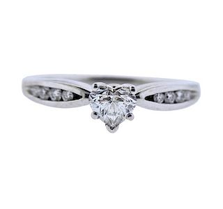 14k Gold Heart Diamond Engagement Ring 
