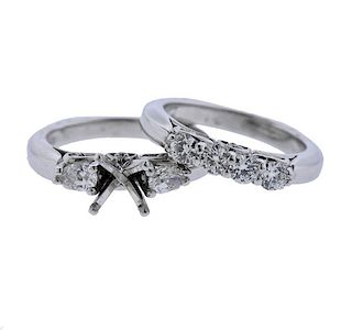 18k Gold Diamond Wedding Ring Engagement Setting 