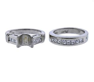Platinum Diamond Engagement Setting Wedding Ring 