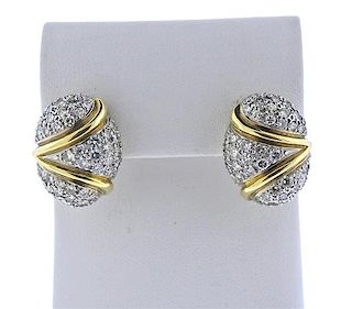 18k Gold 4.50ctw Diamond Cocktail Earrings 