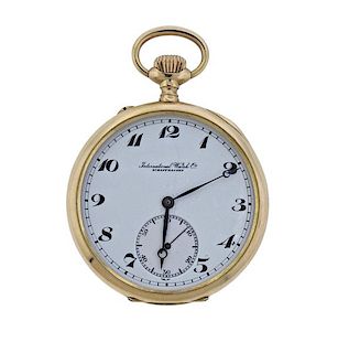 IWC Art Deco 18k Gold Pocket Watch 